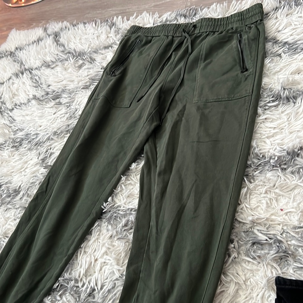 Green cargo type pants